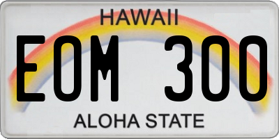 HI license plate EOM300