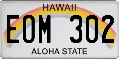 HI license plate EOM302