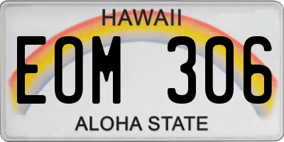 HI license plate EOM306