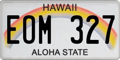 HI license plate EOM327