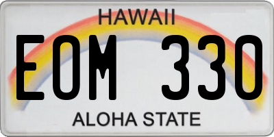 HI license plate EOM330