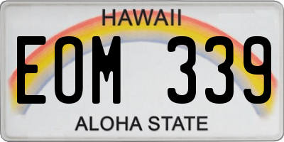 HI license plate EOM339