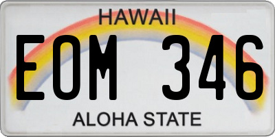 HI license plate EOM346