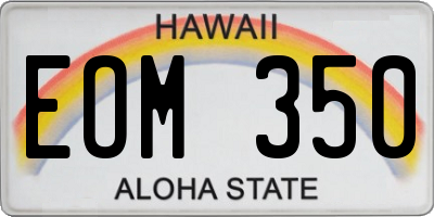 HI license plate EOM350