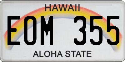 HI license plate EOM355