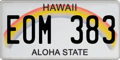 HI license plate EOM383