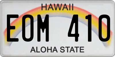 HI license plate EOM410