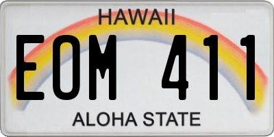 HI license plate EOM411