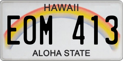 HI license plate EOM413