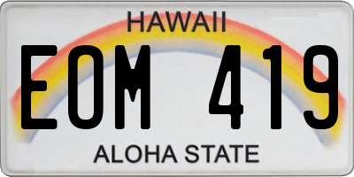 HI license plate EOM419
