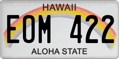 HI license plate EOM422