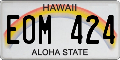 HI license plate EOM424