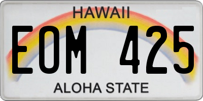 HI license plate EOM425