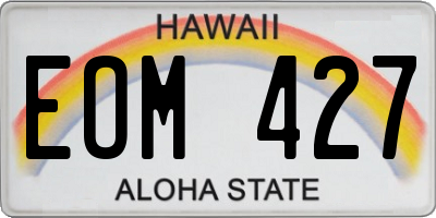 HI license plate EOM427