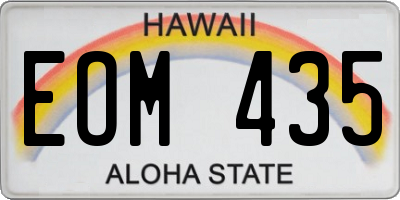 HI license plate EOM435