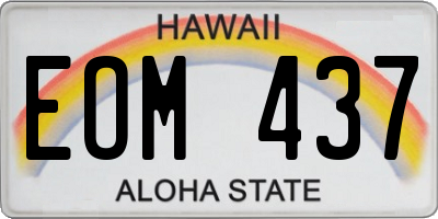 HI license plate EOM437
