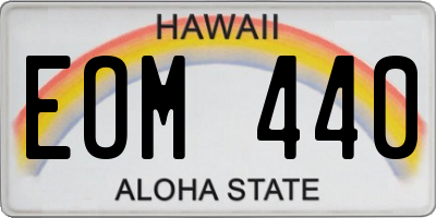 HI license plate EOM440