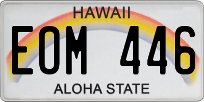 HI license plate EOM446