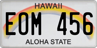 HI license plate EOM456