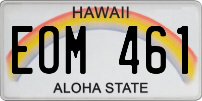 HI license plate EOM461