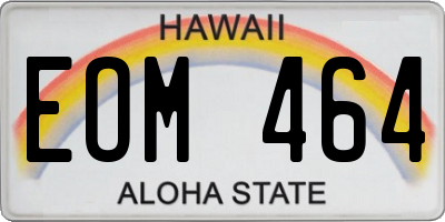 HI license plate EOM464