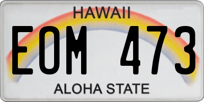 HI license plate EOM473