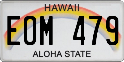 HI license plate EOM479