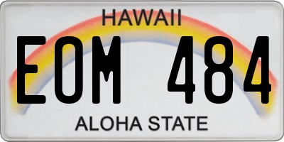 HI license plate EOM484