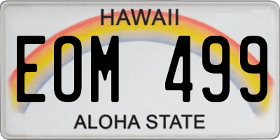 HI license plate EOM499