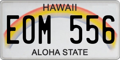 HI license plate EOM556
