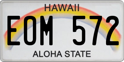 HI license plate EOM572