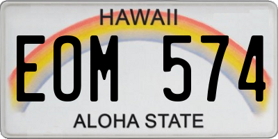 HI license plate EOM574