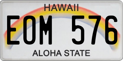 HI license plate EOM576