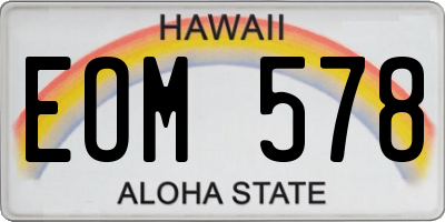 HI license plate EOM578
