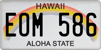 HI license plate EOM586