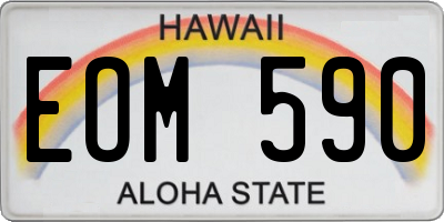 HI license plate EOM590
