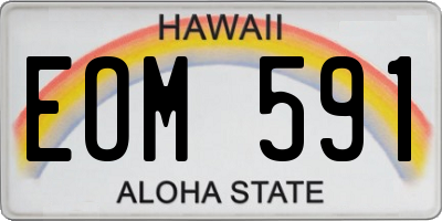 HI license plate EOM591