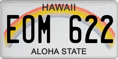 HI license plate EOM622
