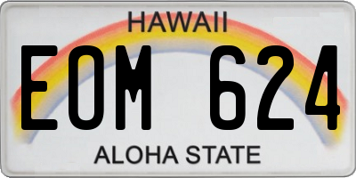 HI license plate EOM624