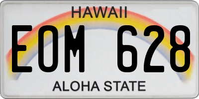 HI license plate EOM628
