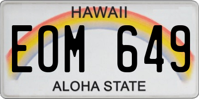 HI license plate EOM649