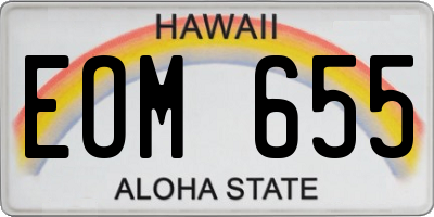 HI license plate EOM655