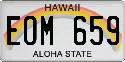 HI license plate EOM659