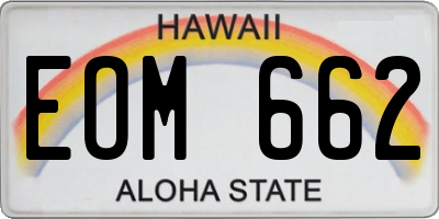 HI license plate EOM662