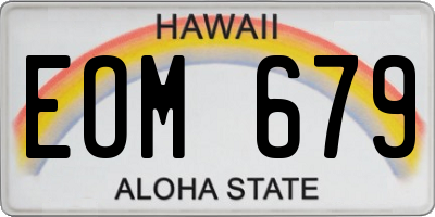 HI license plate EOM679