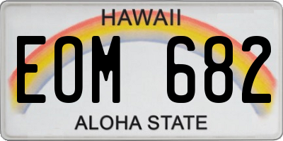 HI license plate EOM682