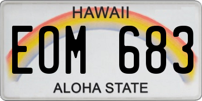 HI license plate EOM683