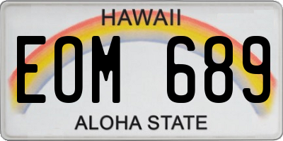 HI license plate EOM689