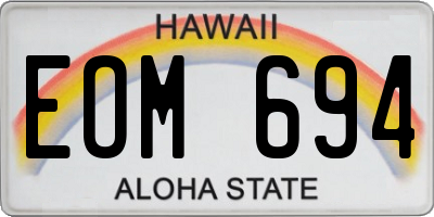 HI license plate EOM694