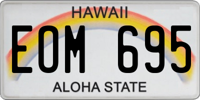 HI license plate EOM695
